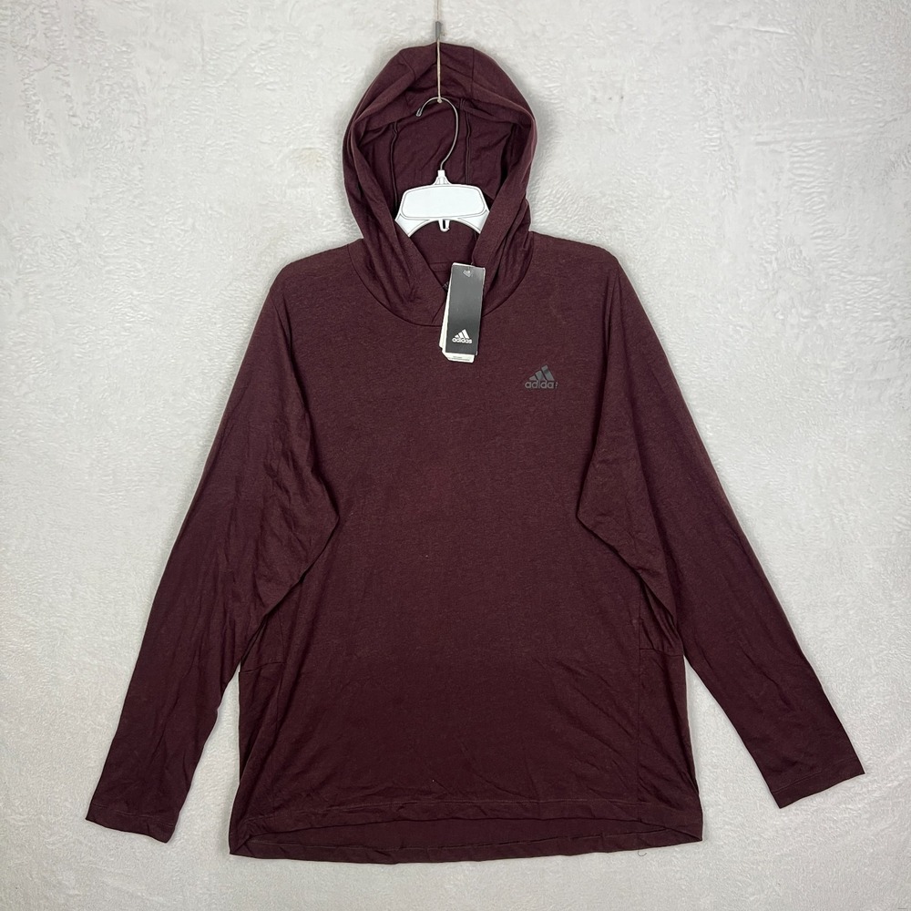 Adidas Ultimate 2.0 Pullover Hoodie Mens XL New Burgundy Red‎ Lightweight Shirt